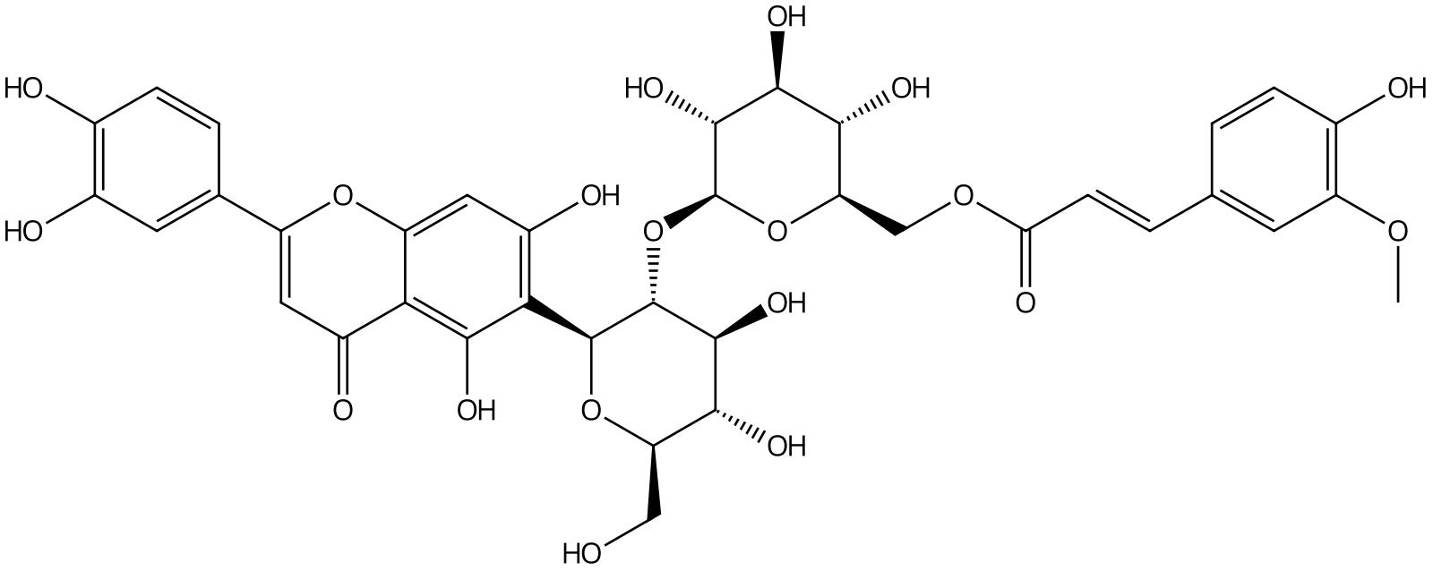 異葒草素-2''-O-(6'''-(E)-阿魏酰基)-葡萄糖苷|CAS No.220948-75-4